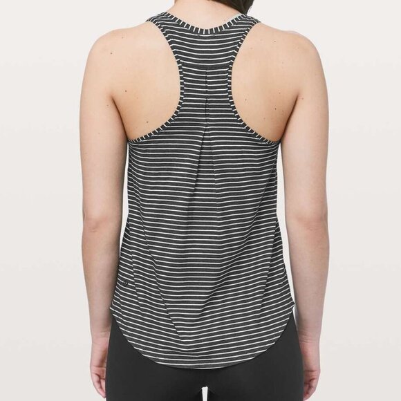 Lululemon Love Tank *Pleated  Striped Racerback Tank Top Size 2 - Picture 2 of 6